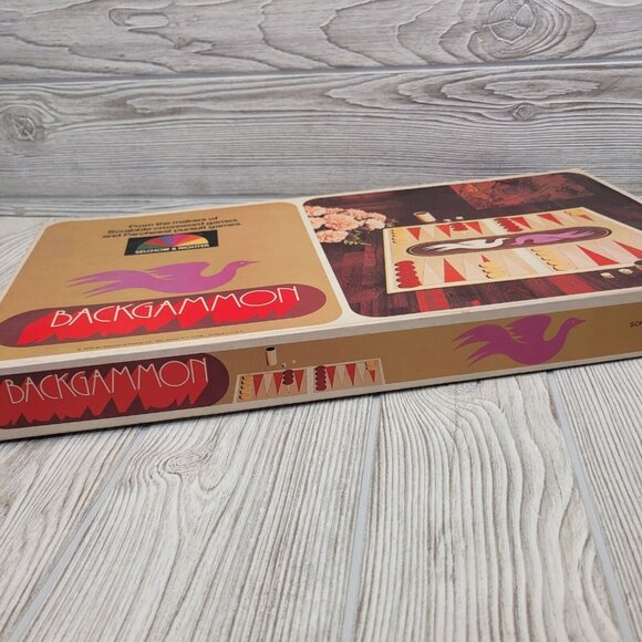 Backgammon Game Wood Pieces Game Night 1975 Selchow and Richter Vintage - Picture 10 of 15